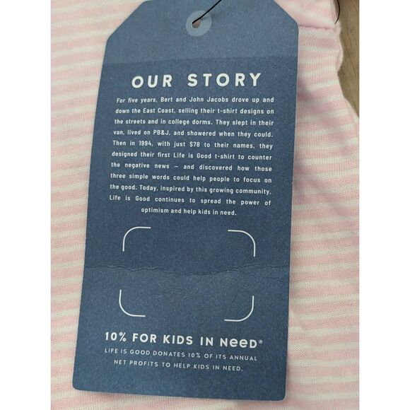 Life Is Good Pink Daisy Bee Nightgown Women’s L Striped Sleep Shirt NWT - Picture 10 of 12